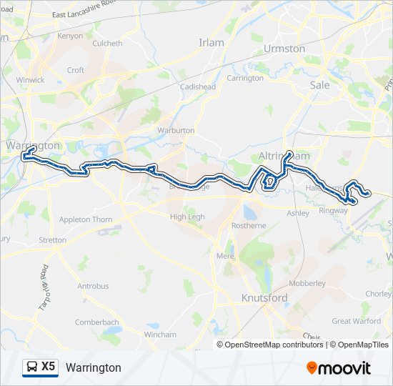 x5 Route Schedules, Stops & Maps Warrington (Updated)