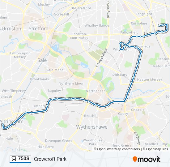 750S bus Line Map