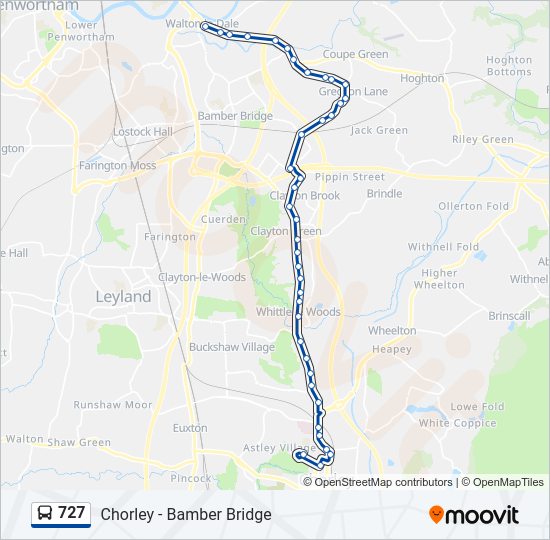 727 bus Line Map