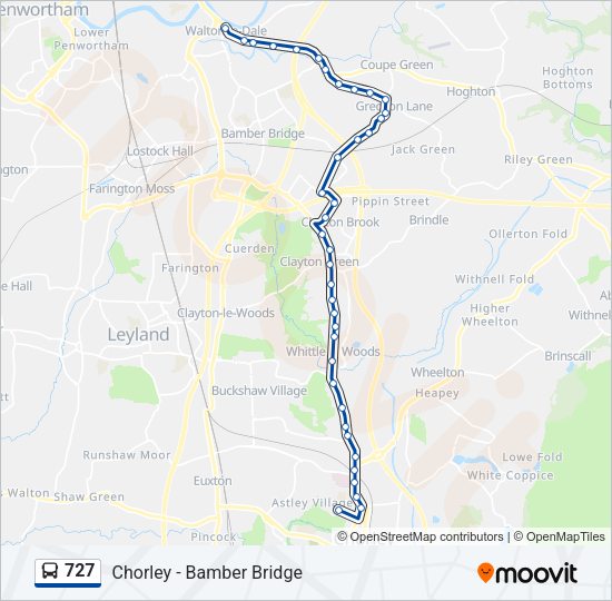 727 Bus Line Map