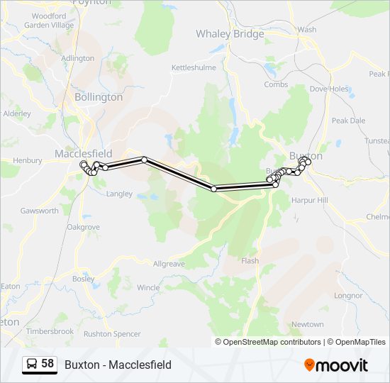 58 Route: Schedules, Stops & Maps - Buxton (Updated)