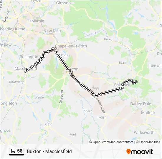 58 Route: Schedules, Stops & Maps - Chatsworth House (Updated)