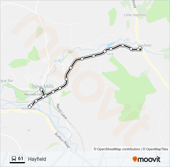 61 Bus Line Map