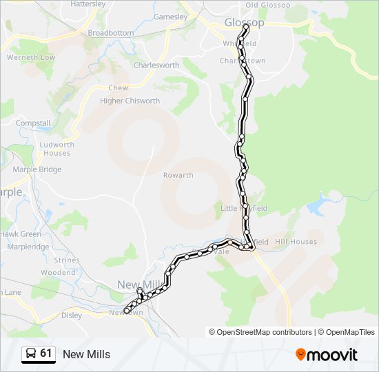 61 Bus Line Map