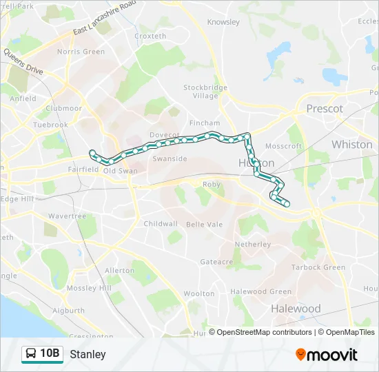 10B Bus Line Map