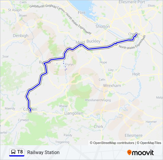 T8 Bus Line Map