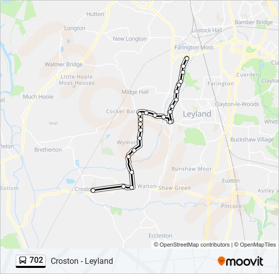 702 Route Schedules, Stops & Maps Croston (Updated)