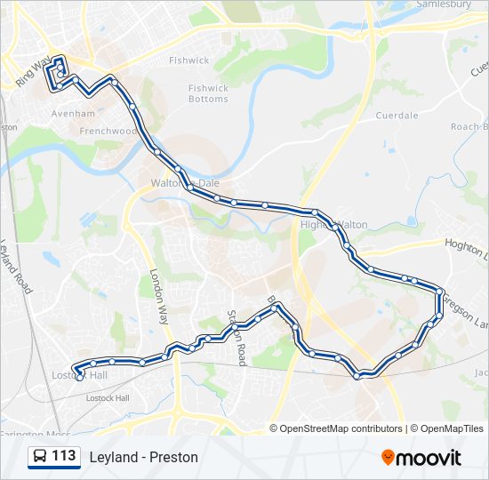 113 Route Schedules, Stops & Maps Lostock Hall (Updated)