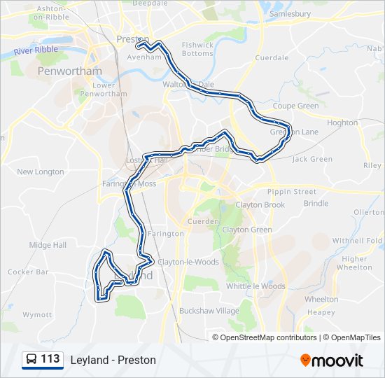 113 Bus Line Map