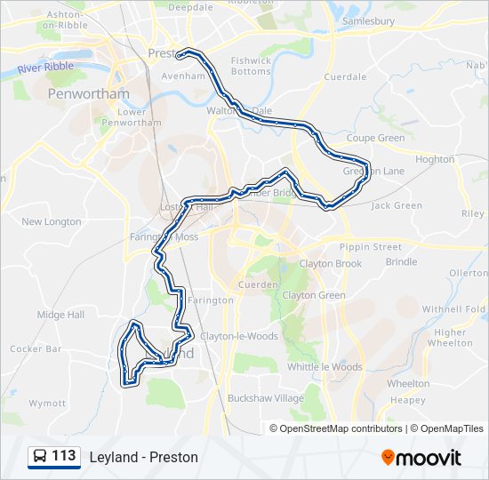 113 Bus Line Map
