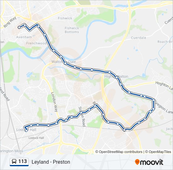 113 Bus Line Map