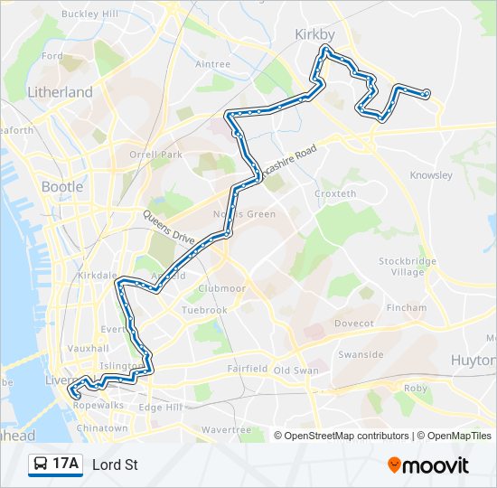 17A Bus Line Map