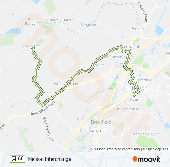 66 Bus Line Map