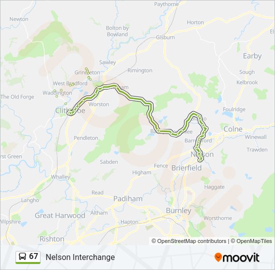 67 Bus Line Map