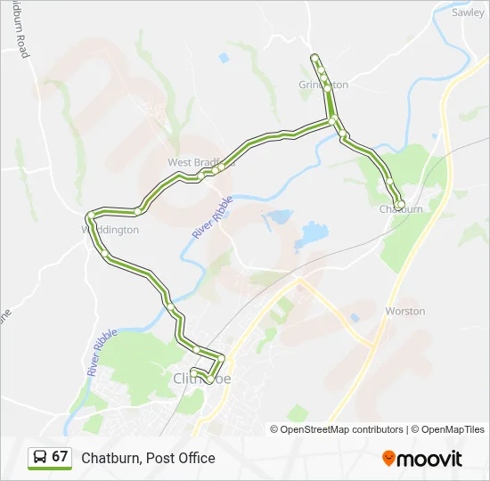 67 Bus Table 67 Route: Schedules, Stops & Maps - Chatburn, Post Office (Updated)