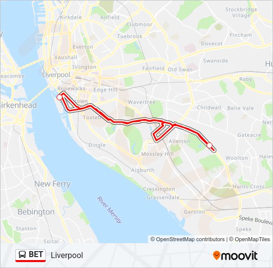 BET Bus Line Map