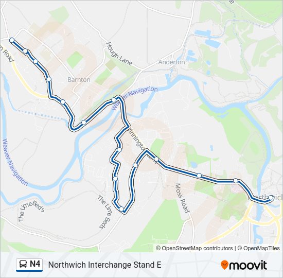 N4 Bus Line Map