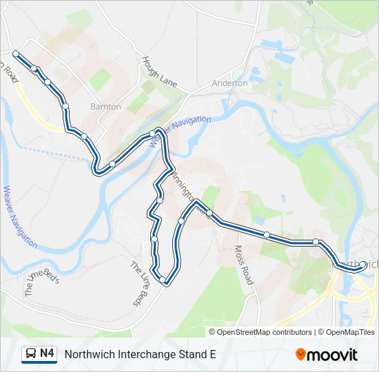 N4 Bus Line Map