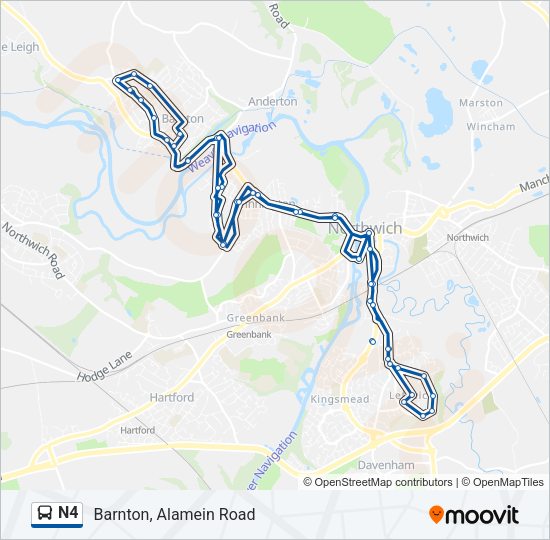 N4 Bus Line Map
