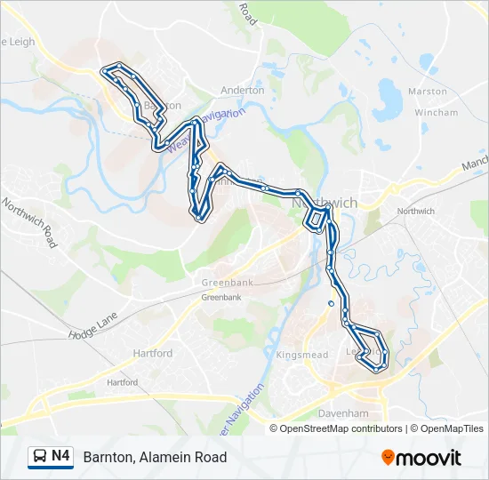 N4 Bus Line Map