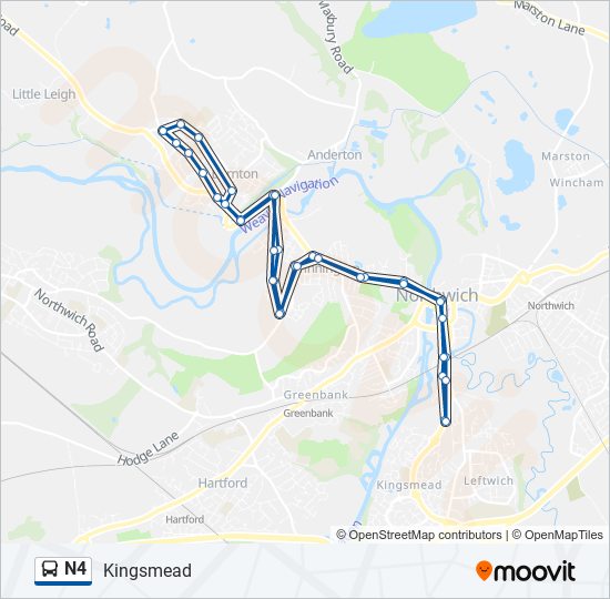 n4 Route Schedules, Stops & Maps Kingsmead (Updated)