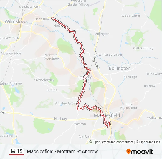 19 Bus Line Map