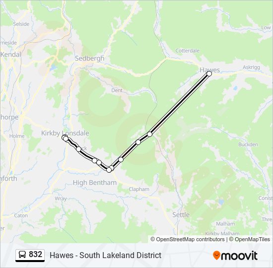 832 bus Line Map