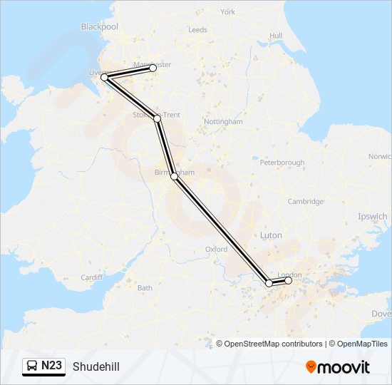 N23 bus Line Map