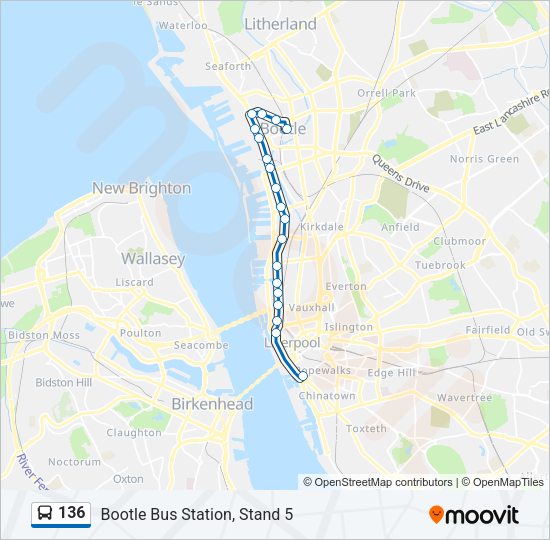 136 Bus Line Map