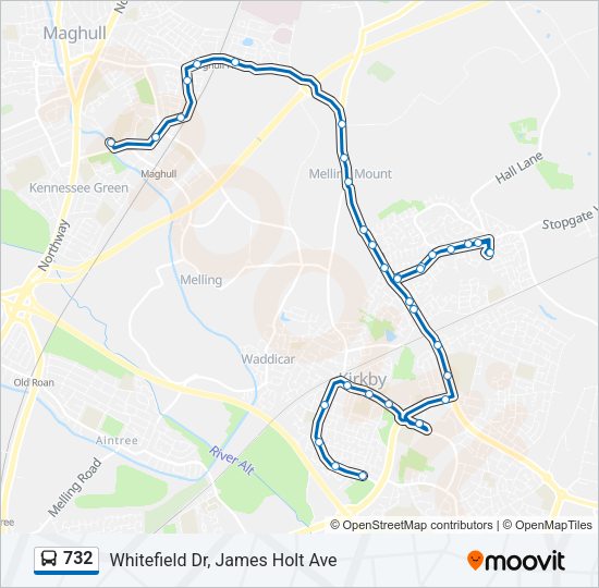 732 Bus Line Map