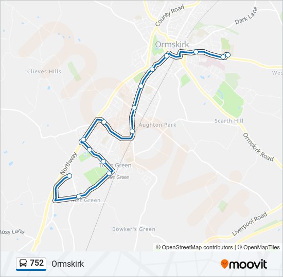 752 Bus Line Map