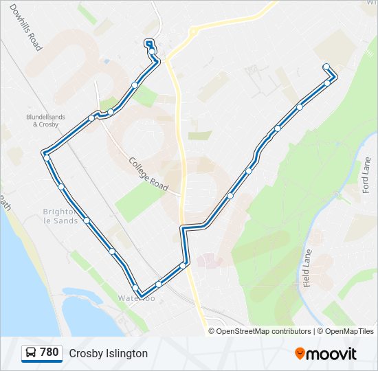 780 Bus Line Map