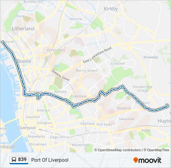 839 Bus Line Map