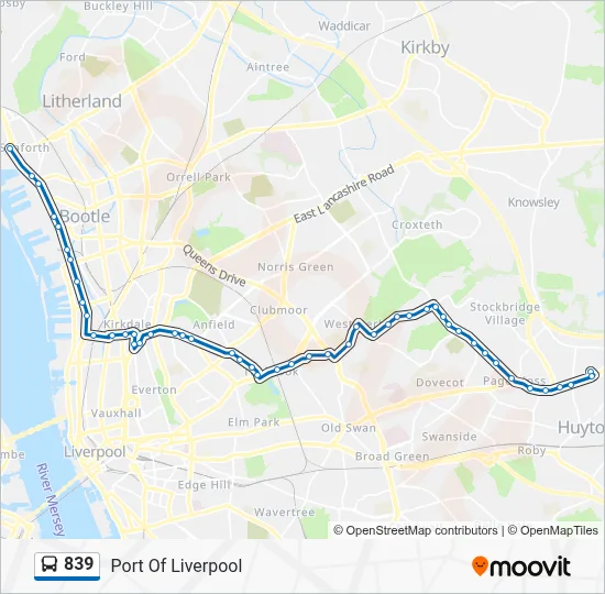 839 Route: Schedules, Stops & Maps - Port Of Liverpool (Updated)