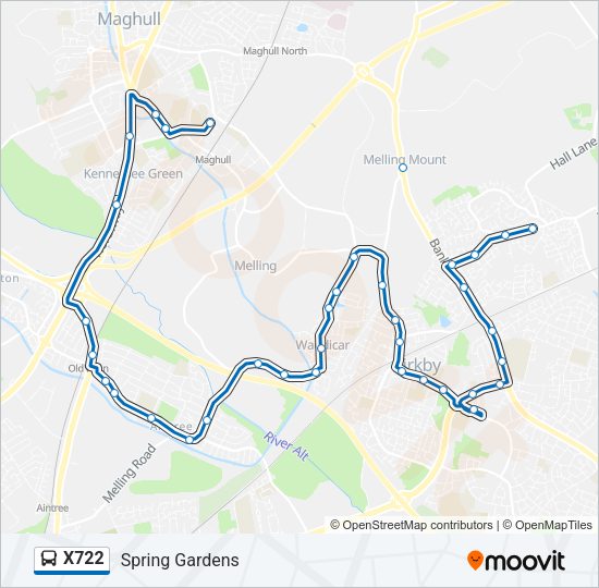 X722 Bus Line Map