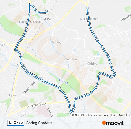 X725 Bus Line Map
