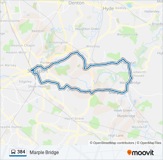 384 Route: Schedules, Stops & Maps - Marple Bridge (Updated)