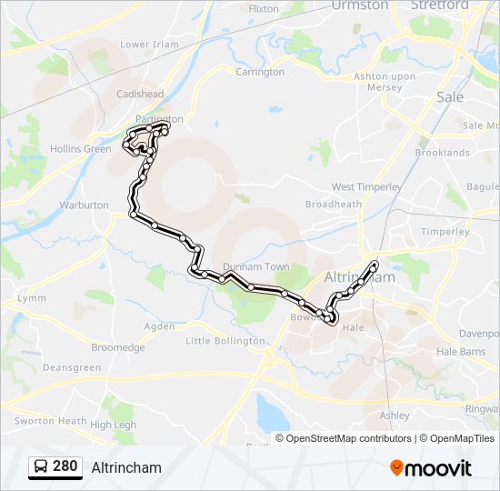 280 Bus Line Map