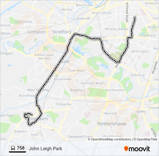 758 Bus Line Map