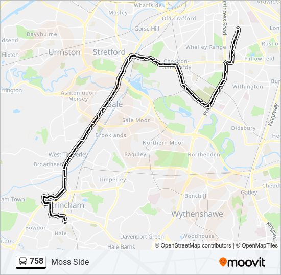 758 Bus Line Map