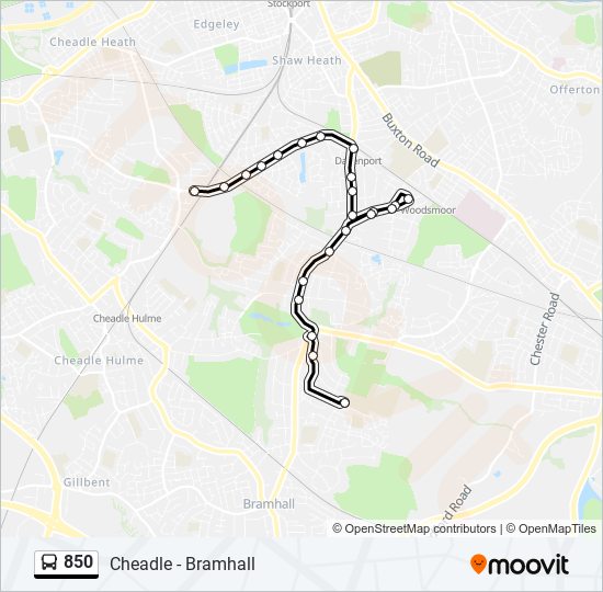 850 Bus Line Map