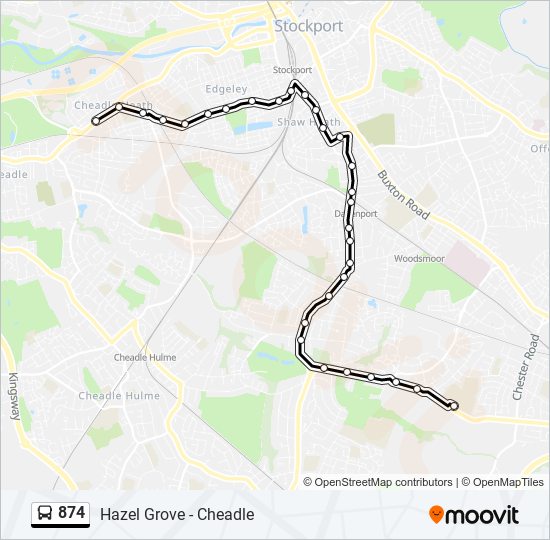 874 Bus Line Map