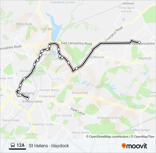 12A bus Line Map