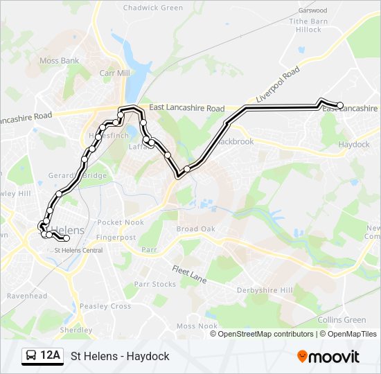 12A Bus Line Map