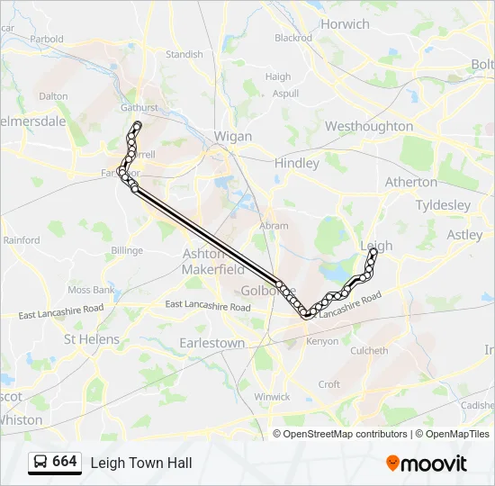 664 Bus Line Map