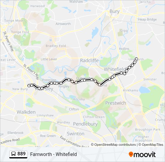 889 Bus Line Map