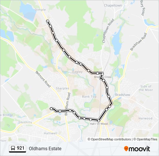 921 Route Schedules, Stops & Maps Oldhams Estate (Updated)