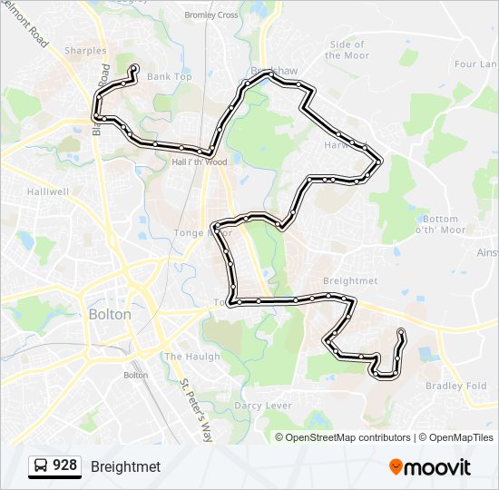 928 bus Line Map