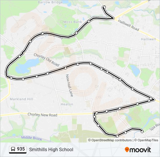 935 Bus Line Map