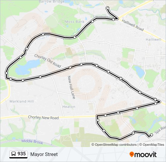 935 Bus Line Map